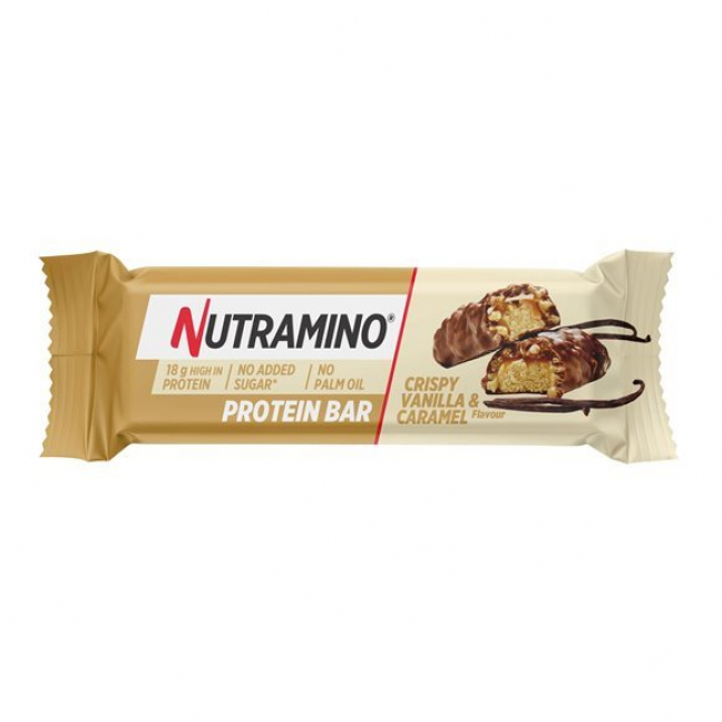 NUTRAMINO Протеиновый батончик с ванилью и карамелью 12 x 55 г