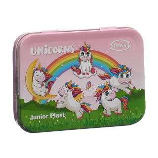 FLAWA Junior Plast Strips Unicorns Tin Box