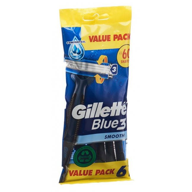 Бритвы Gillette Blue 3 гладкие одноразовые 6 шт.