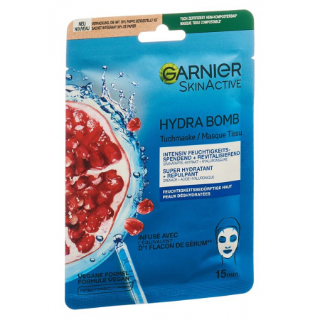 GARNIER Hydra Bomb Tuchmaske Granatapfel