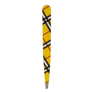 Hausmann tweezers diagonal check design yellow