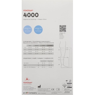 Venosan 4002 A-GH KKL2 XL длинные открытые черные 1 пара