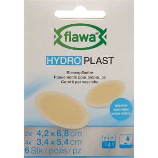 Flawa Hydro Plast Blister plaster 2 sizes 6 pieces