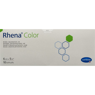 Бинты эластичные Rhena Color 6смх5м красные открытые 10 шт.