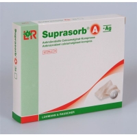 Компрессы Suprasorb A + Ag из альгината кальция 10х20см стерильные 5 шт. Компрессы Suprasorb A + Ag из альгината кальция 10х20см стерильные 5 шт.