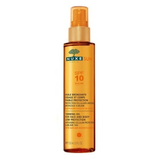 Nuxe Huile Sun Bronz Visage & Corps Sun Protection Factor 10 150 ml