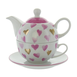 Herboristeria Tea For One Pink&gold Hearts