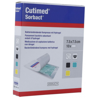 Cutimed Sorbact Gel Komp 7.5x7.5cm St Neu 10 Stück