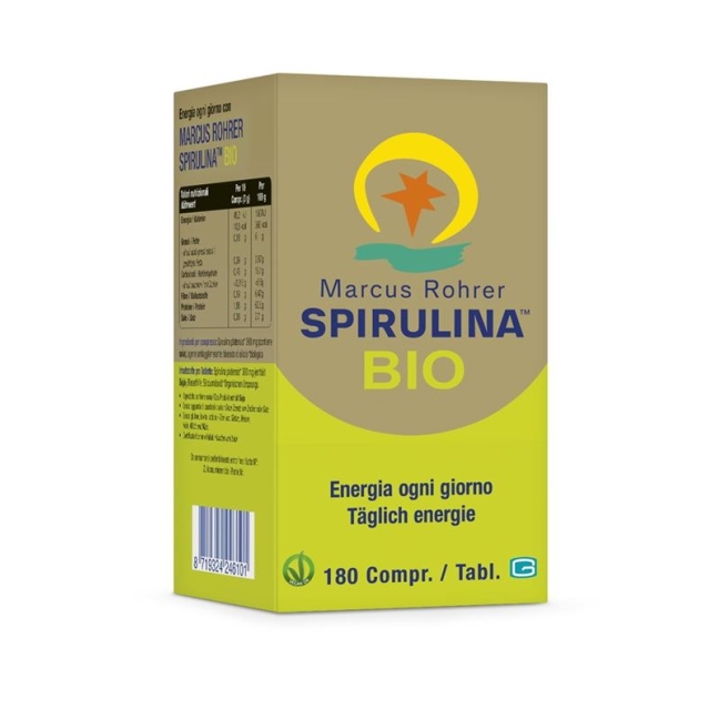Spirulina Marcus Rohrer Tabletten Bio Glasflasche 180 Stück