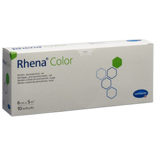 Бинты эластичные Rhena Color 6смх5м красные открытые 10 шт.