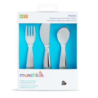 Munchkin Polish Set Of Stainless Steel Cutlery 3 Pieces