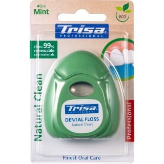 Зубная нить TRISA Natural Clean 40м мятная
