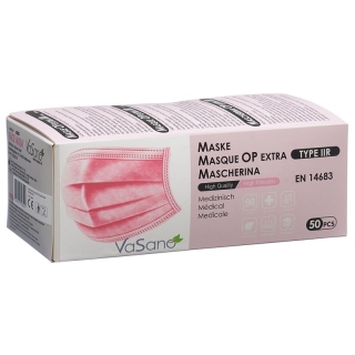 Хирургическая маска Vasano Extra Iir D/f/i/e Strong Pink 50 шт.